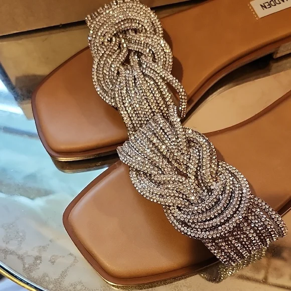 Steve Madden Women's Bling Silver Sandals - Picture 3 of 5